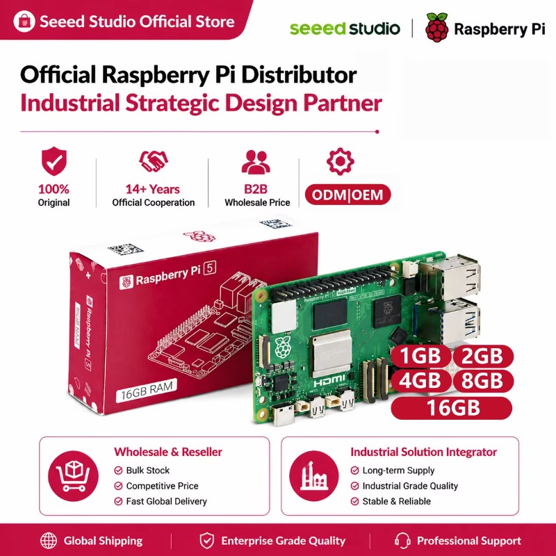 منتج بالجملة: مجموعة لوحة تطوي - مراجعة Raspberry Pi 5 8Gb Kit وسعره